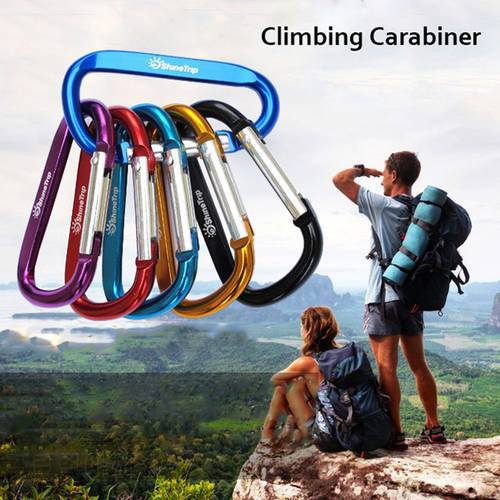 1PC Outdoor Sports Multi Colors Aluminium Alloy Safety Buckle Keychain Climbing Button Carabiner Camping Hiking Hook Accessories