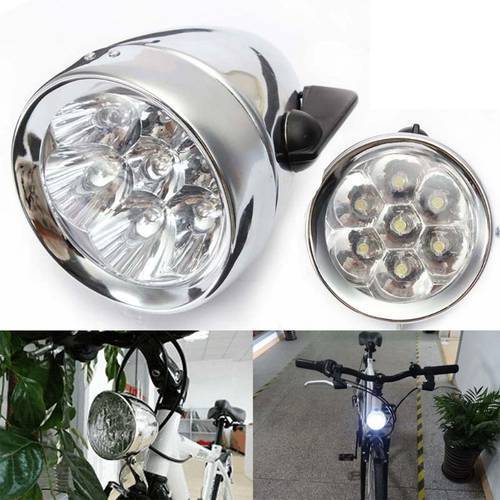 1 Pc Vintage Retro Bicycle Bike Front Light Lamp 7 LED Bike Headlight Riding Cycling Parts Accessories