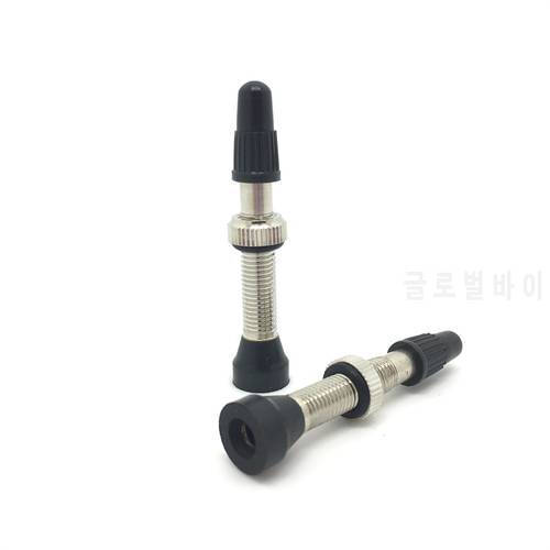 1 Pair 40/44/48/60mm-Road Bike No Tubes Tubeless Brass Presta Valves for Bicycle Tire