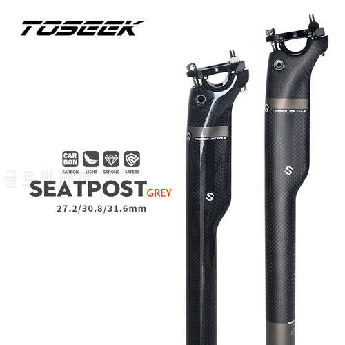TOSEEK Seatpost Carbon Mtb Bicycle Seat Offset 20mm Bike Seat Post 27.2/30.8/31.6 Seat For Bicycle Length 350/400mm