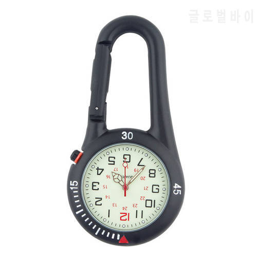 Carabiner Pocket Watch Nurse Watch Outdoor Mini Round Dial Numbers Quartz Analog Clip Carabiner Hook Watch Outdoor Sport Clock