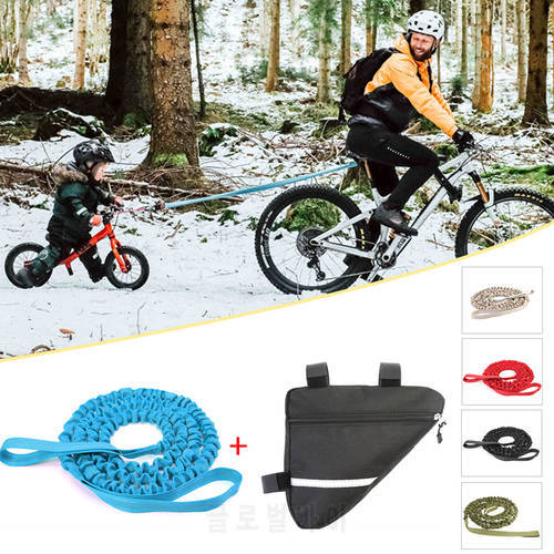 Bicycle Tow Rop Elastic Leash Belt Nylon Traction Rope Parent-Child MTB Bike Ebike Safety Equipment Outdoor With Triangle Bag