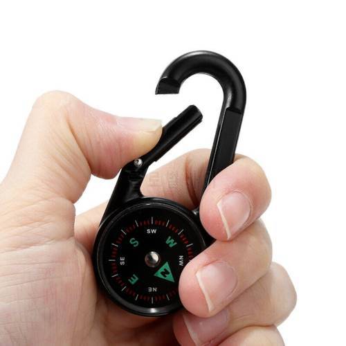 Multifunctional Mini Compass Key Chain Carabiner Clip Snap Hook Sensitive Guide Outdoor Camping Tool Hiking Tourism Equipment