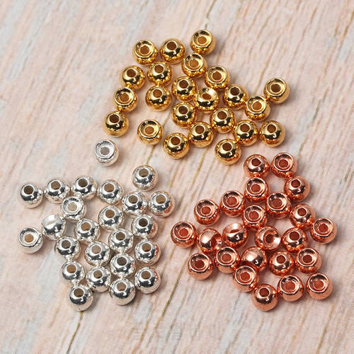 25pcs Tungsten Slotted Beads 2/2.5/2.8/3.5mm Gold Silver Copper Fly Tying Material Weight Fast Sink Jig Hook Ball Fishing Tool