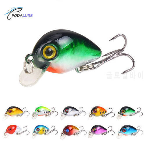 Mini Crank Bait Trolling Fishing Lure for Pike Trout Bass Vobler Tackle 3cm 1.6g
