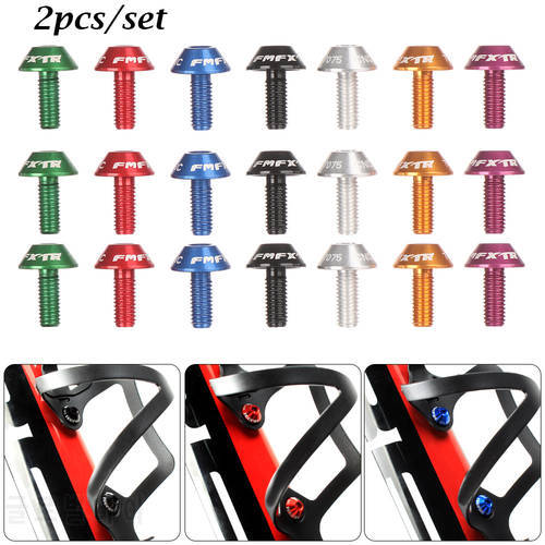 2pcs Aluminum Alloy Bike Bicycle Water Bottle Holder Cage Screw Bolts Durable Colorful Bike Accessory M5x12mm