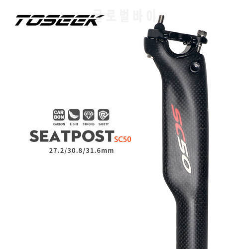 TOSEEK Seatpost Carbon Mtb Telescopic Seatpost Offset 20mm Seat for bicycle 27.2/30.8/31.6 Carbon Seatpost Mtb Bicycle seat