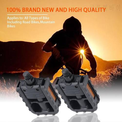 1 Pair Universal Plastic Mountain Bike Bicycle Folding Pedals Non-slip Black For All Types of Bike With Toothed Edges