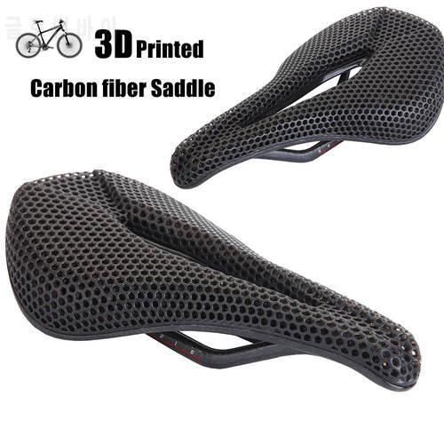 Bicycle 3D Printed carbon Saddle Titanium Rails Ti Power Patented Material Comfortable Road Bike MTB Seat Cozy Honeycomb Cushion