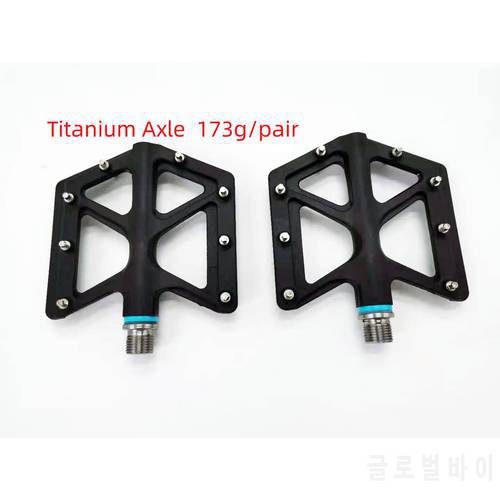 Titanium axle MTB Bike Pedal Nylon Bearing 9/16 Mountain Bike Pedals High-Strength Non-Slip Bicycle Pedals Surface for Road BMX