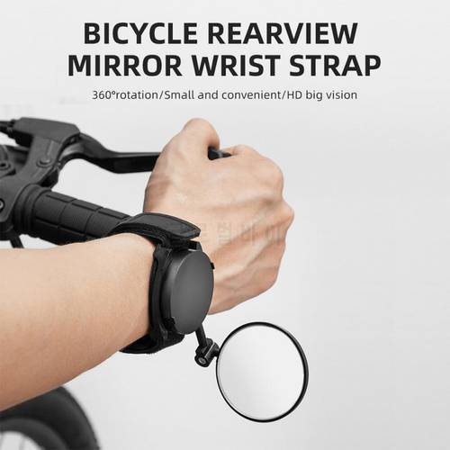 2022 Bicycle Wrist Mirror 360° Rotatable Cycling Wrist Rearview Mirror Safety Bike Arm Back Mirror Bicycle Rear Reflector