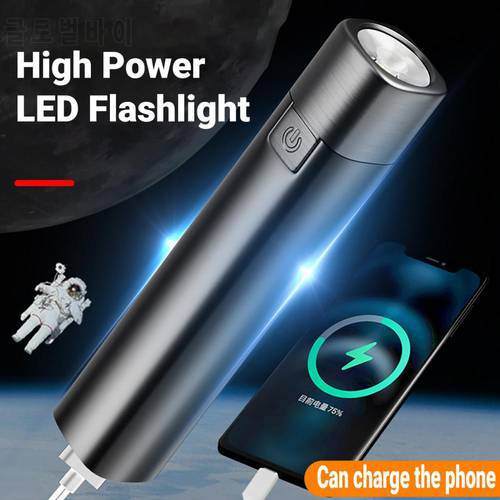 LED Searchlight High Power Multi-modes Portable LED Flashlight Rechargeable Zoom Torch for Camping