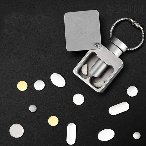 Pill Cutter Aluminum Alloy Tablet Splitter Portable Medicine Pill Case Storage Container Waterproof Sealed Bin Pill Separator