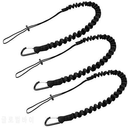 Tool Lanyard, Outdoor Tool Rope, High-Altitude Fall Prevention Safety Rope, Retractable Elastic Tool Rope 3 Pieces,Black