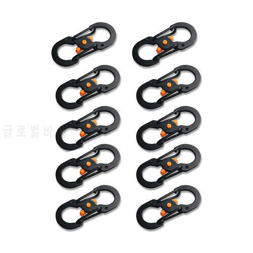 1/5/10Pcs Outdoor Camping S Type Carabiner With Lock Mini Keychain Hook Anti-Theft Outdoor Camping Backpack Buckle Key-Lock Tool