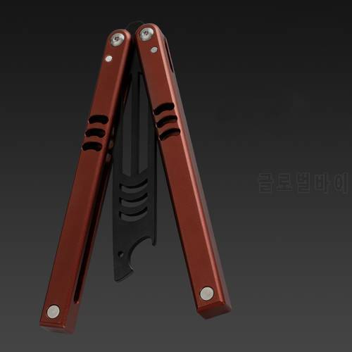 Portable Practice Butterfly Knife Foldable Alloy Steel Training Knives Alloy Steel Foldable Outdoor Trainer Game for Gifts
