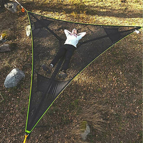 Triangle Hammock Multi-person Design Conveient Collapsible 3 Point Portable Hammock for Camping Outdoor Forest Park Garden Sleep
