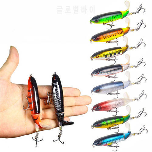 1PCS Propeller Tractor Fishing Lure 9cm 13g Whopper Popper Topwater Artificial Bait Hard Plopper Soft Rotating Tail Tackle