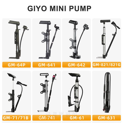 GIYO Bicycle Floor Standing & Hand 2 In 1 Mini Pump Portable Tire Inflator Presta Schrader AV/FV 2 In 1 Valve MTB Road Bike Pump