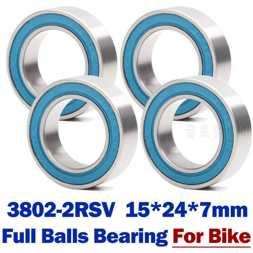 3802-2RS MAX Bearing 15*24*7 mm ( 4 PCS ) Double Row Full Balls Bicycle Suspension Pivot Repair Parts 3802 2RS Ball Bearings