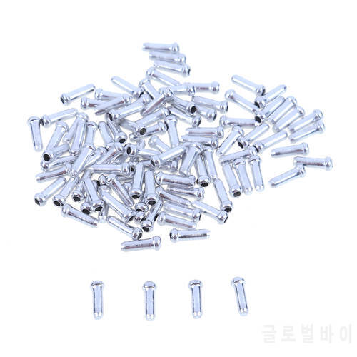100/200pcs Aluminum Alloy MTB Bike Bicycle Brake Cable Tips Bicycle Brake Shifter Inner Cable Tips Wire End Cap Crimps Sliver