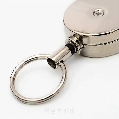 A5KC 1pc Retractable Key Ring ID Metal Lanyard Name Tag Card Holder Recoil Reel Belt Clip