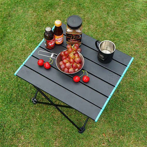 New Outdoor Folding Table Mini Portable Mountaineering Camping BBQ Table Lightweight Aluminum Alloy Table Storage Basket