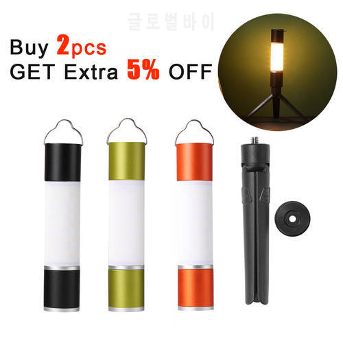 Camping Supplies LED Flashlight with Tripod Nuts Rechargeable TelescopicTorch Light Table Lamp Outdoor Travel Survival Multitool