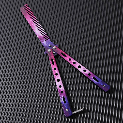 Beginner Butterfly Knife Butterfly Practice Knife Training Knife Stainless Steel Butterfly Comb Blade Butterfly Knife Comb