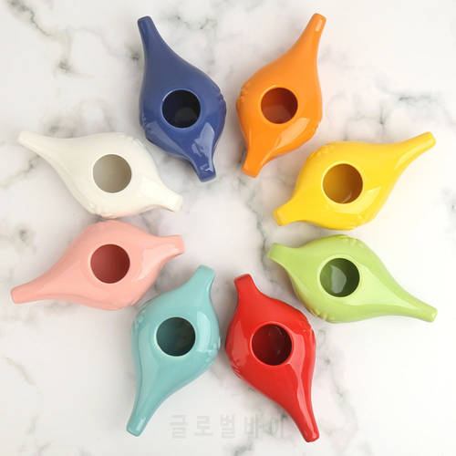 250ml Ceramic Neti Pot Nose Cleaning Pot for Removes Dust Nose Washing Comfortable Spout Pot for Travel Hiking Easy to Clean