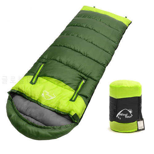 Outdoor Camping Sleeping Bag Ultralight Spliced Double Persons Sleep Bags Portable Travel Envelope Hiking Tourism Bag XA312D