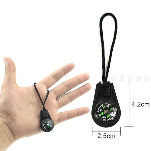Mini Compass Multifunctional Portable with Keychain Outdoor Camping Hiking Hunting Survival Backpack Decorations