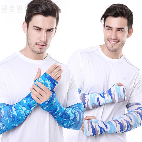 Golf Game Arm Sleeves UV Protection Running Cycling Outdoor Sport Half Finger Sleeves Sunscreen Arm Cool Ice Silk Arm Cover Cuff
