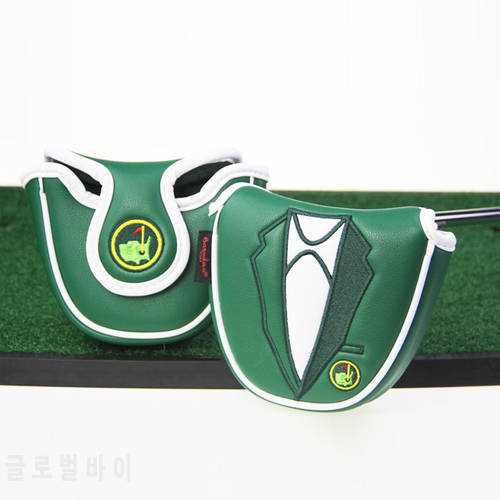 Golf Putter Cover Magnetic Closure PU Leather Green Jacket Golf Putter Headcover Golf Accessory