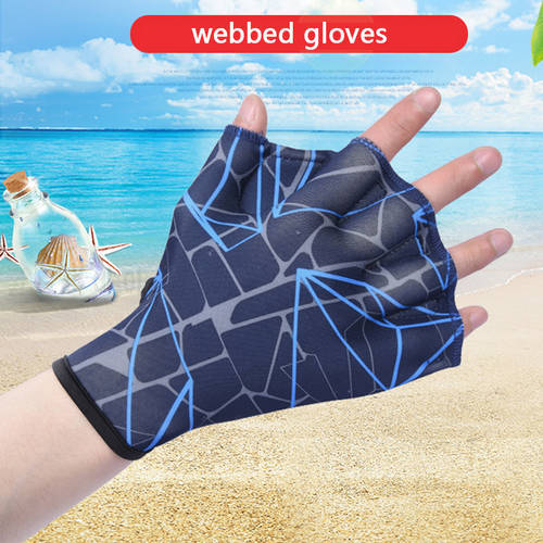 1 Pair Unisex Swimming Hand Fins Flippers Finger Webbed Gloves Paddle Water Sports Summer Diving Snorkeling Socks Men Women