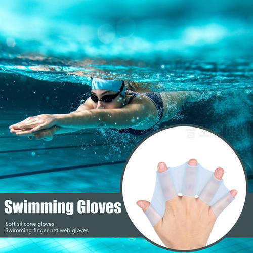 Unisex Frog Type Silicone Girdles Swimming Hand Fins Flippers Finger Webbed Gloves Paddle Diving Training Tool