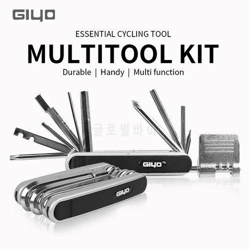 Giyo 13 in 1 Bike Multitool Sets Bicycle Repair Tools Kit With Wrench Screwdriver Chain Hex Spoke MTB Road Bicycle Accessories
