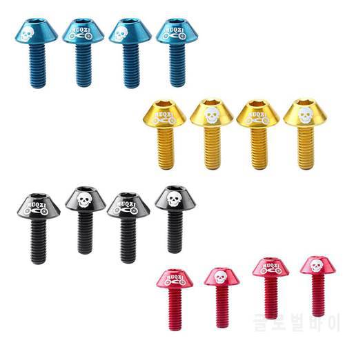 dolity 4Pcs Aluminum Alloy 15mm M6 Screws for MTB Mountain Bike Bicycle Cycling Bottle Cage Holder Handlebar Colorful Screws