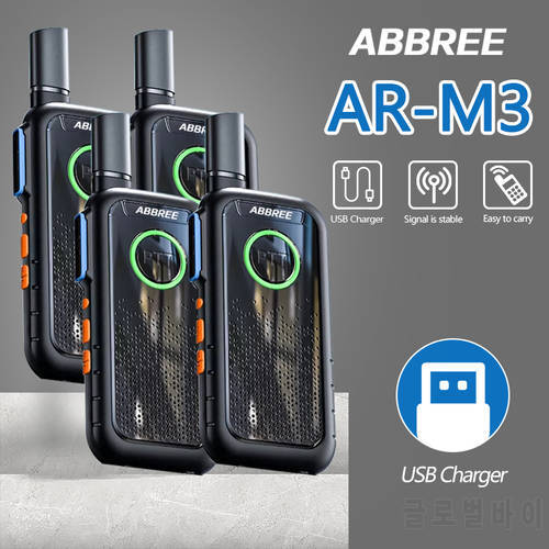 ABBREE AR-M3 Portable Mini Ultra-Thin Walkie Talkie Dual PPT USB Charging For KD-C1 Two Way Radio Station Hotel Hunting