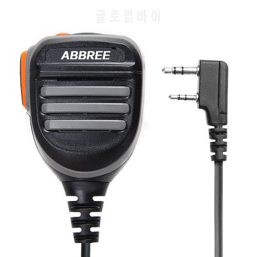 ABBREE Rainproof 2-Pin Shoulder Remote Speaker Mic-rophone PTT For Motorola Radio PMR446 PR400 Mag One BPR40 A8 Walkie Talkie