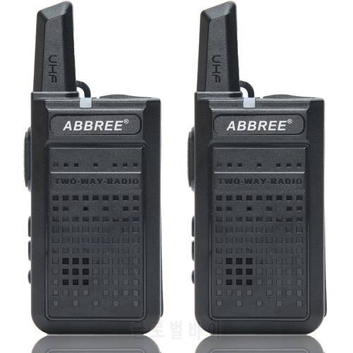 2pcs ABBREE AR-A2 Mini Walkie Talkie Radio Station Ultra-thin VOX USB Charge Two Way Radio Portable