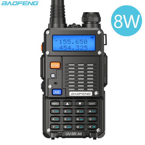 Baofeng UV-5R A8 High PowerTri-power 8/4/1W 10km VHF/UHF Long Range With 2100mAh Thicken Battery Walkie Talkie