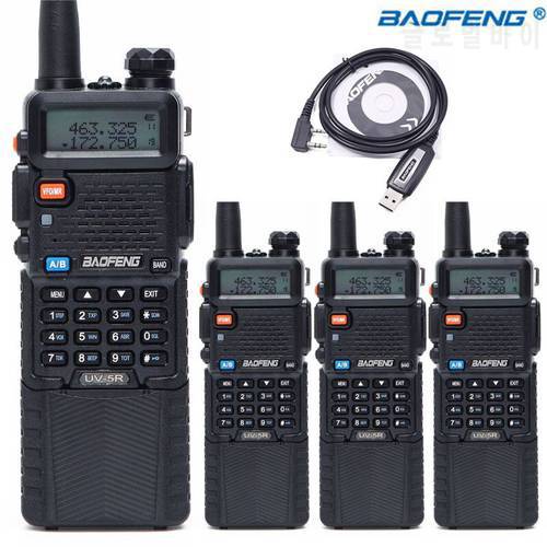 4Pcs Baofeng UV-5R 3800mAh Walkie Talkie 5W VHF UHF Dual Band Radio Two Way Radio Portable CB Ham Radio UV5R+Cable