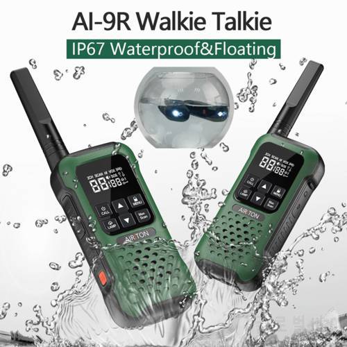 Airiton AI-9R IP67 Waterproof Water Activated Strobe Glare Flashlight Adult Floating Walkie Talkie Rechargeable Two Way Radio