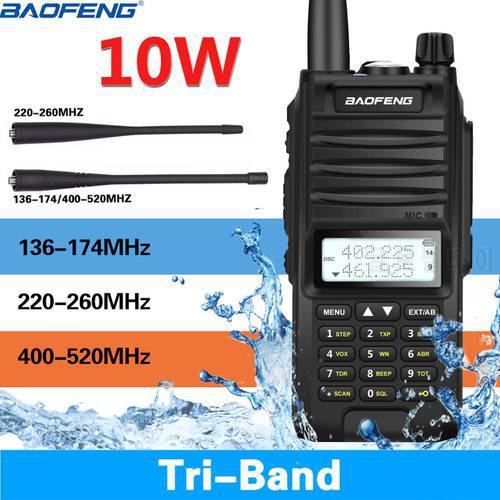 Baofeng BF-F11 10W 4800Mah IP67 Waterproof tri-band Handheld Walkie Talkie 10KM long rang Powerful Two Way Radio Receiver Ham