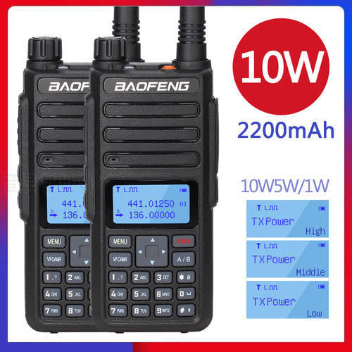 2pcs Baofeng BF-H6 Walkie-Talkie 10W High Power Ham Radios Dual band UHF VHF Radios Transmitter Baofeng Two Way Radio
