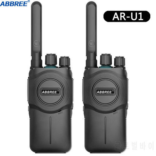 2PCS ABBREE AR-U1 Mini Walkie Talkie Radio Communicator UHF Band 400-470MHz Amateur Radio Two Way Radio