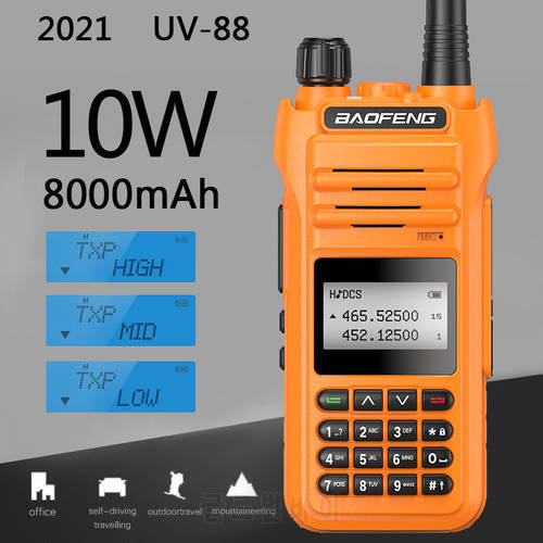 BaoFeng UV-88 Tri-Power Walkie Talkie Radio Station Comunicador UV88 Transceiver UV-5R Dual-Band Walkie Talkies