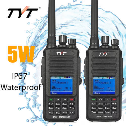 TYT MD-UV390 DMR Digital Walkie Talkie UV390 IP67 Waterproof Dual Band UV transceiver GPS Optional Upgrde of MD-390 USB cable