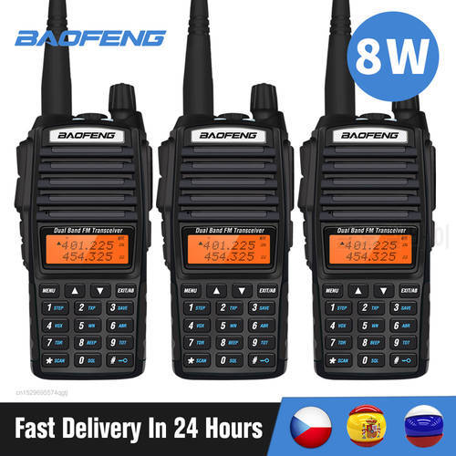 3pcs Walkie-Talkie Baofeng UV-82 High Power Ham Radio UHF/VHF 136-174/400-520 MHz Handheld Two Way CB Radio UV82 Transceiver